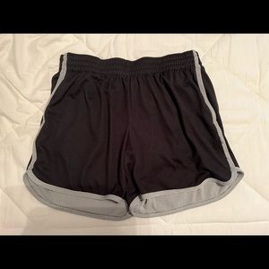 Womens black and white Champion athletic shorts